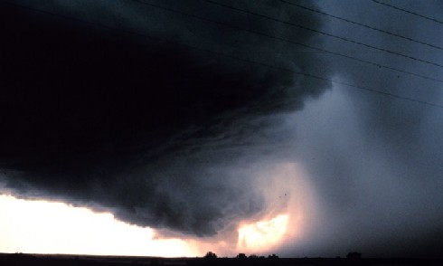 Downburst Marked by Toe of Rain